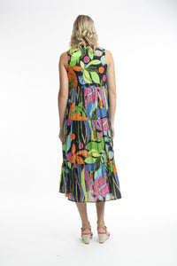 Nicossia Printed Tiered Sleeveless Maxi Dress