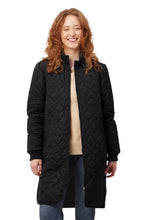 Load image into Gallery viewer, Art06 Black Diamond Quilted Knee Length Jacket
