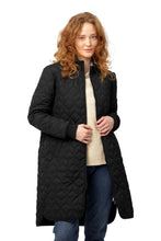 Load image into Gallery viewer, Art06 Black Diamond Quilted Knee Length Jacket
