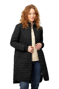 Art06 Black Diamond Quilted Knee Length Jacket