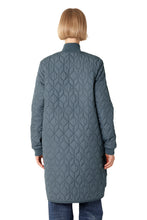 Load image into Gallery viewer, Art06 Ombre Blue Diamond Quilted Knee Length Jacket
