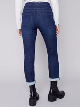 Load image into Gallery viewer, Blue Noir Knit Denim Jogger

