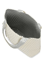 Load image into Gallery viewer, Reversible Woven Tote in Egg White/Silver
