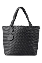 Load image into Gallery viewer, Reversible Woven Tote in Black/Gunmetal
