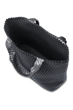 Load image into Gallery viewer, Reversible Woven Tote in Black/Gunmetal
