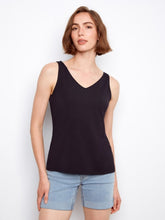 Load image into Gallery viewer, Black 2 Way-Round &amp; V Neck Bamboo Cami

