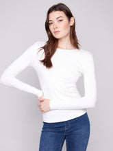 Load image into Gallery viewer, Ecru Long Sleeve Crew Neck Top
