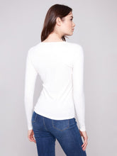 Load image into Gallery viewer, Ecru Long Sleeve Crew Neck Top
