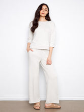 Load image into Gallery viewer, Light Grey Soft Scuba Wide Leg Jogger Pants
