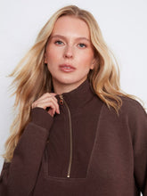 Load image into Gallery viewer, H. Espresso Soft Scuba Half-Zip Sweatshirt
