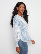 Load image into Gallery viewer, Damask Printed Cotton Crew Neck Sweater
