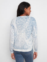 Load image into Gallery viewer, Damask Printed Cotton Crew Neck Sweater

