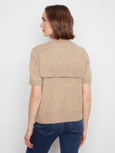 Load image into Gallery viewer, Short Sleeve Sweater With Sleeve Detail in Truffle

