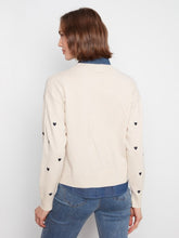Load image into Gallery viewer, H. Oat Layered Shirt Sweater With Embroidered Hearts
