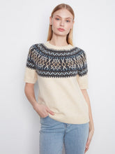 Load image into Gallery viewer, Ecru Short Sleeve Ski Sweater
