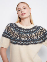 Load image into Gallery viewer, Ecru Short Sleeve Ski Sweater

