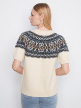 Load image into Gallery viewer, Ecru Short Sleeve Ski Sweater
