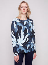 Load image into Gallery viewer, CB- Blue Slush Reversible Printed Crew Neck Sweater
