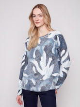 Load image into Gallery viewer, CB- Blue Slush Reversible Printed Crew Neck Sweater
