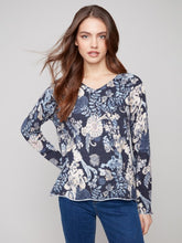 Load image into Gallery viewer, Posh Printed V-Neck Sweater
