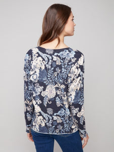 Posh Printed V-Neck Sweater