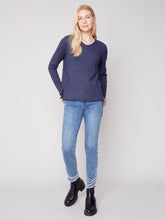 Load image into Gallery viewer, Essential V-Neck Sweater In Denim Blue
