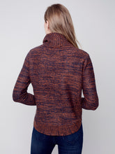 Load image into Gallery viewer, CB- Cinnamon Two Tone Cable Knit Turtleneck Sweater

