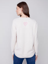 Load image into Gallery viewer, Ecru Embroidered Hearts Sweater
