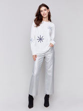 Load image into Gallery viewer, Ecru Embroidered Snowflake Sweater
