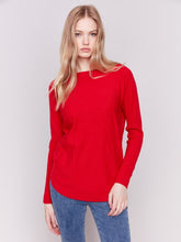 Load image into Gallery viewer, Cranberry Knit Sweater with Lace-Up Cuffs
