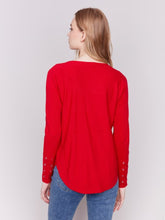 Load image into Gallery viewer, Cranberry Knit Sweater with Lace-Up Cuffs
