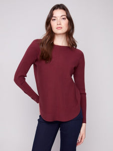 Cabernet Knit Sweater With Lace-Up Cuffs