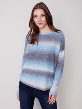 Load image into Gallery viewer, Denim Ombre Sweater With Removable Scarf
