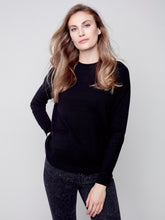 Load image into Gallery viewer, Black Sweater With Removable Scarf
