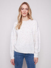 Load image into Gallery viewer, Ecru Braided Love Crew Neck Sweater

