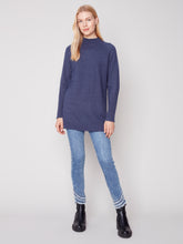 Load image into Gallery viewer, CB- Heather Denim Mock Neck Tunic
