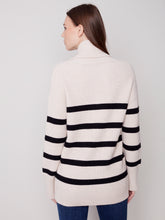 Load image into Gallery viewer, Almond Striped Cowl Neck Sweater
