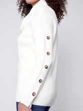 Load image into Gallery viewer, Ecru Cowl Neck Sweater with Button Detail
