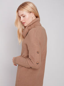 Truffle Cowl Neck Sweater with Button Detail