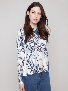 Rococo Printed Sweater With Side Buttons