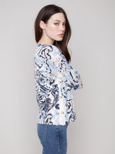 Load image into Gallery viewer, Rococo Printed Sweater With Side Buttons
