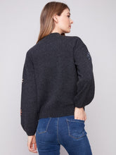Load image into Gallery viewer, Mock Neck Sweater With Floral Embroidery
