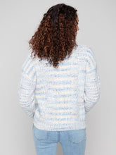 Load image into Gallery viewer, Denim Notch Neck Cable Knit Sweater
