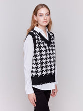 Load image into Gallery viewer, Houndstooth Fooler Vest With Shirt Collar
