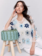 Load image into Gallery viewer, Blue Floral Crochet Top
