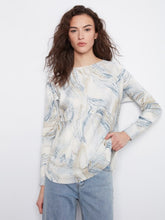 Load image into Gallery viewer, Whirl Printed Rounded Hem Sweater
