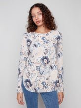 Load image into Gallery viewer, Blush Printed Rounded Hem Sweater

