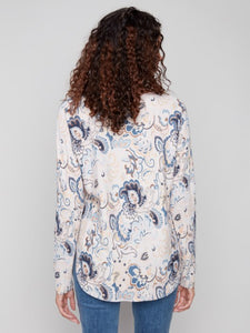 Blush Printed Rounded Hem Sweater