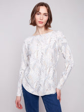 Load image into Gallery viewer, Foliage Printed Rounded Hem Sweater
