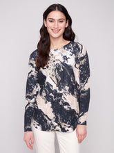 Load image into Gallery viewer, Granite Printed Rounded Hem Sweater
